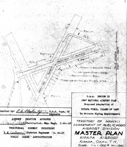 Blueprint drawing of Kipapa Airport in 1947