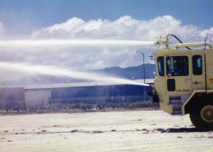 Photo of a firetruck in action in 1994