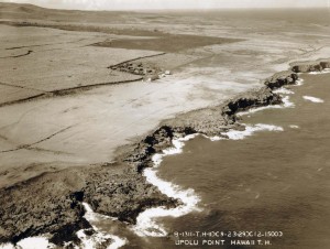 Historic photo of an aerial view of Upolu field