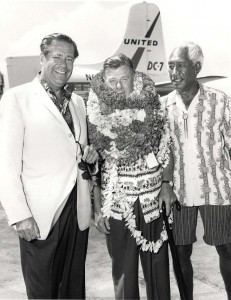 Photo of Entertainer Arthur Godfrey at Honolulu International Airport on July 12, 1964