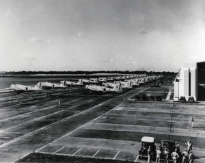 B-18s on Hickam Field flight line, 1940. 