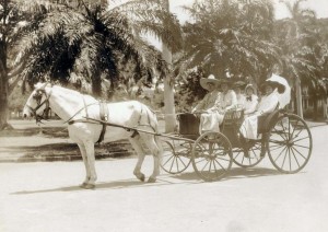 Sunday buggy ride, Honolulu, 1900s.    