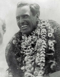 Pilot Art Goebel is all smiles and lei after winning the Dole Derby on August 17, 1927 in the Woolaroc.  