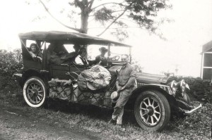 Camping party on Big Island of Hawaii in a 1925 Twin-6 Packard.  