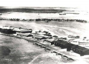 NBS-1 and DH-4 aircraft lined up at Luke Field, c1924.   