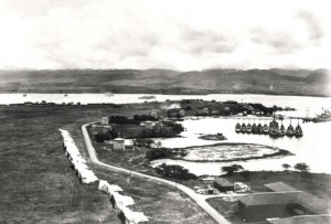 Tent hangars at Luke Field, c1925. The Navy facilities are at right.   