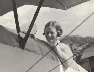 Sgt. Truman P. Taylor, U.S. Air Corps built one of American's smallest planes in the basement of his home in Honolulu. It has a 20 ft wing span, flies 70 mph and climbs 3,000 ft. Mrs. Taylor sits at the controls. 