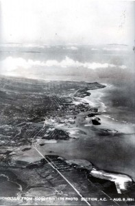View of Honolulu and Waikiki, August 8, 1931.  