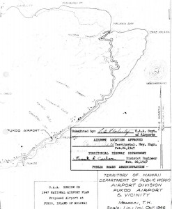 CAA Region IX, 1947 National Airport Plan, Proposed airport at Pukoo, Molokai, February 26, 1947. 