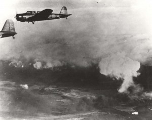 Japanese aircraft on mission to attack Pearl Harbor, December 7, 1941.   