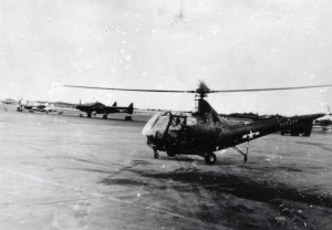 Sikorsky R-6 is believed to be the first helicopter to land at Hickam Field, 1943. 