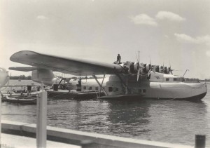 Pan American China Clipper at Keehi Seadrome, Honolulu Airport, 1946. 