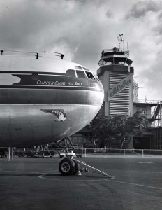 Pan American Airways Clipper Glory of the Skies, at Honolulu International Airport, 1950s. 