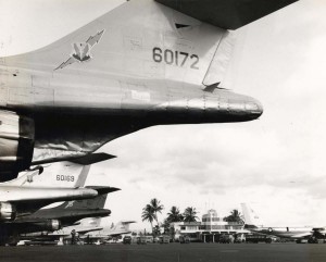 F-100s at Hickam Air Force Base, Hawaii, 1960s.  