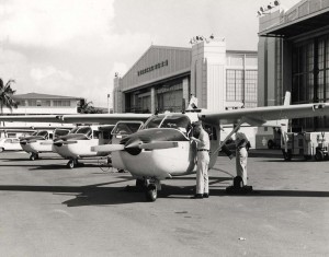 Cessna O-2A aircraft at Hickam Air Force Base, 1967.