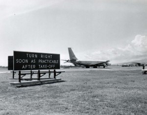 Runway signs at Honolulu International Airport, 1966.