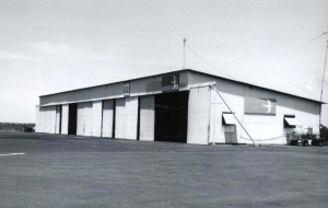 Small plane hangar, Kona Airport, 1966.  