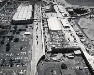 Construction of Ewa Ticket Lobby Extension, Honolulu International Airport, 1974.