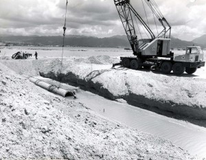 Reef Runway Construction, Honolulu International Airport, 1975