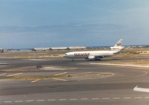 World Airways at Honolulu International Airport, 1986.