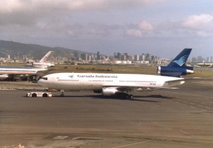 Garuda International at Honolulu International Airport, 1986.  