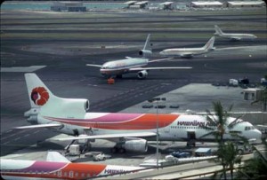 Hawaiian Airlines at Honolulu International Airport, 1987.
