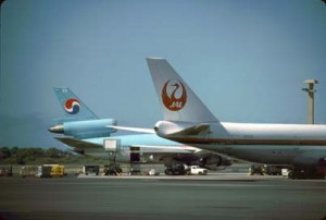 Japan Air Lines at Honolulu International Airport, 1987.