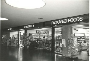 Concessions at Honolulu International Airport, August, 1984.