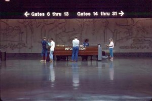 Visitor Information Desk, Honolulu International Airport, 1987.