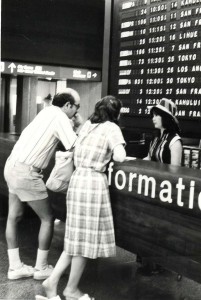 Visitor Information Program Desk, Honolulu International Airport, 1980s. 