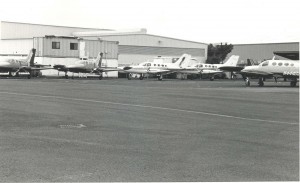 South Ramp General Aviation area, Honolulu International Airport, 1980s.