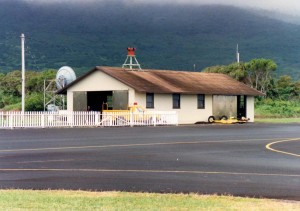 Air craft arriving at Hana Airport, Maui, September 20, 1990.  