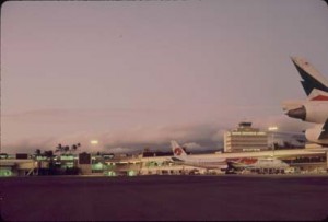 Sunset at Honolulu International Airport, 1991