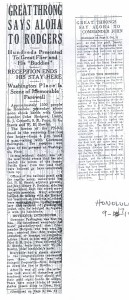 Great Throng Says Aloha to Rodgers, 9-17-1925