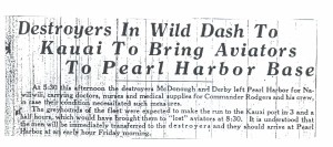 Destroyers in Wild Dash to Kauai to Bring Aviators to Pearl Harbor, 9-10-1925