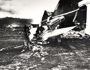 Historic photo of the attack on Wheeler Field in 1941