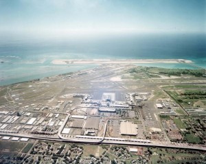 Aerial photo of HNL from 1980