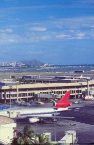 Photo of HNL with Diamond Head in the background