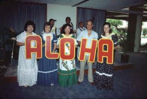 Welcoming crew to greet arriving passengers into Honolulu