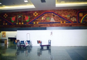 Photo of the wall decor inside Honolulu International Airport