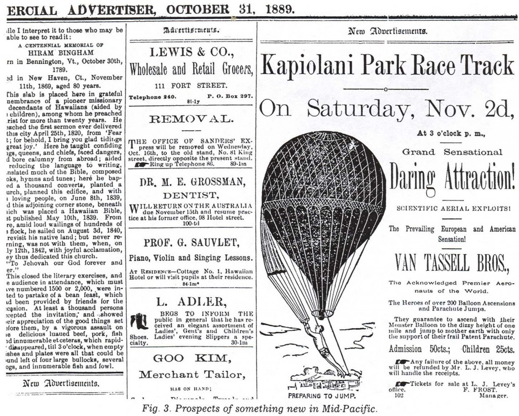 1889 Honolulu Advertiser Article