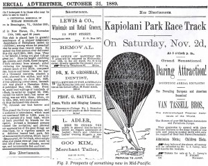 1889 Honolulu Advertiser Article