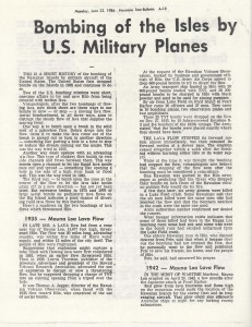Bombing of the Isles by U.S. Military Planes