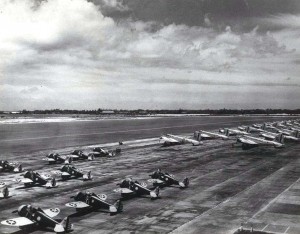 P-26 on flight line at Hickam Field, 1940.