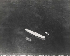 Keystone Bomber LB-5A after a forced landing on the reef off Haleiwa, Oahu October 1, 1928. 