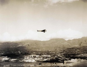 Army Fokker in flight over Oahu, December 3, 1928. 
