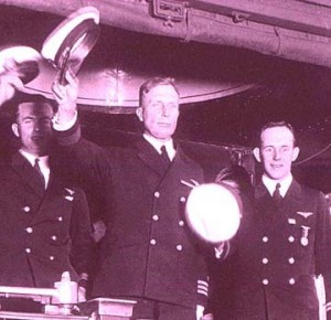 Commander John Rodgers is honored after making the first Trans-Pacific flight from San Francisco to Hawaii, 1925.