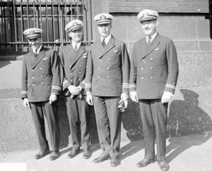 The PN-9 crew: B. J. Connell, W. H. Bowlin, Commander John Rodgers, O.G. Stantz.
