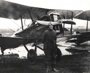Maj. Horace M. Hickam at Bolling Field air tournament with an SE-5 in background, May 1920. After his death, Hickam Field was named for him.  