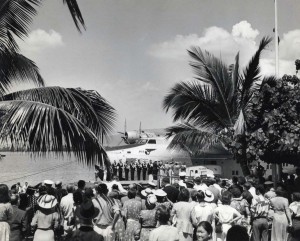 Christening the Pan American Honolulu Clipper in 1939  